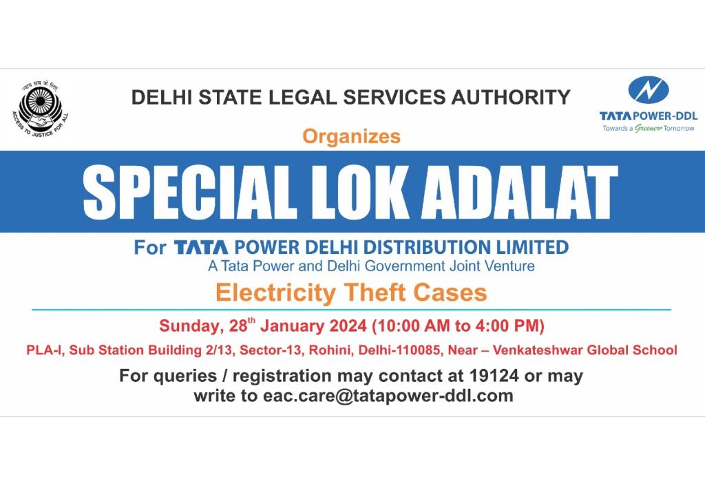 Tata Power-DDL to organise ‘Special Lok Adalat’ for prompt settlement of Electricity Theft cases